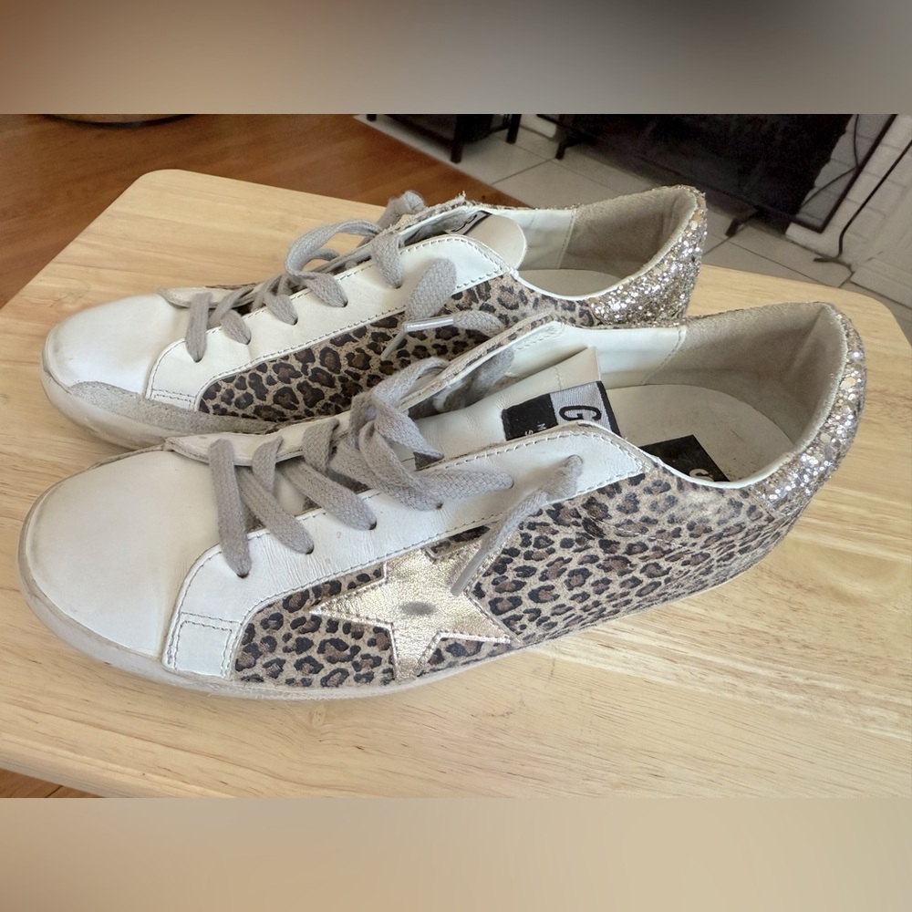 Golden Goose Leopard and Glitter Sneakers